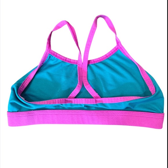 🟡RBX Kids Teal and Pink Racerback Sports Bra Size Medium - Picture 2 of 3